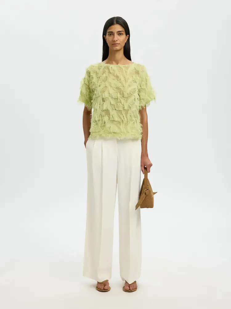 Selected Femme Myline SS Boat Neck top B Lint