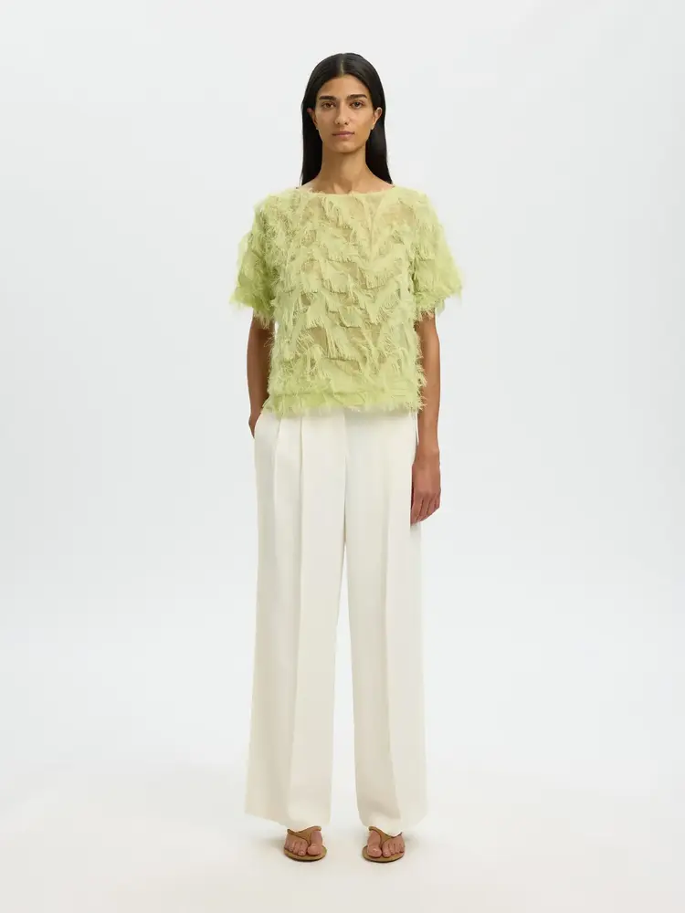 Selected Femme Myline SS Boat Neck top B Lint