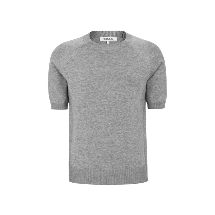 Soft Rebels Marla SS O-Neck Light Grey Melange