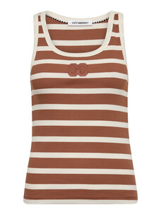 Co'Couture GrannyCC Rib Emb. Tank Top OffWhite/Suntan