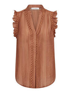 Co'Couture ReggieCC Frill Top Suntan