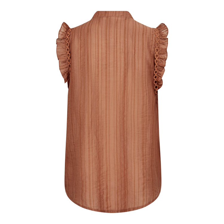 Co'Couture ReggieCC Frill Top Suntan