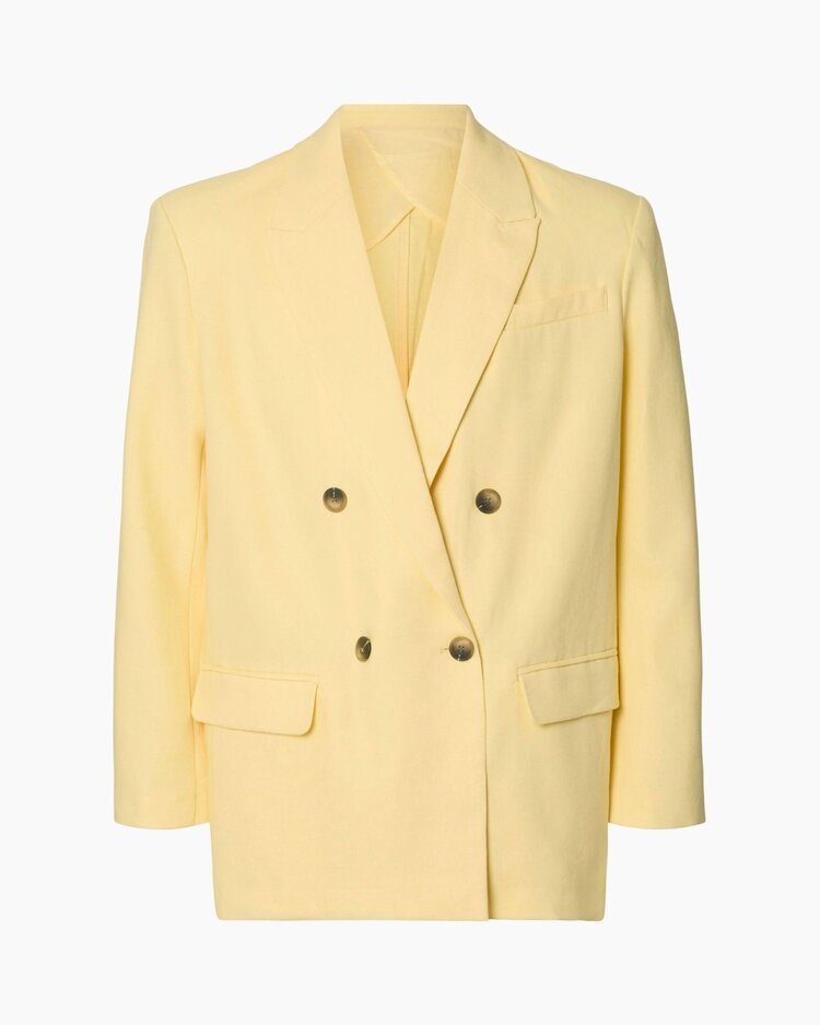 Selected Femme Oversized Marlie DB Blazer Italian Straw