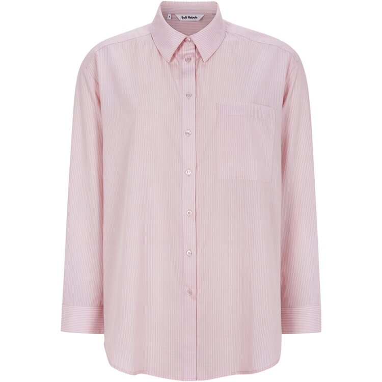 Soft Rebels Veronica Striped Shirt Bleached Mauve