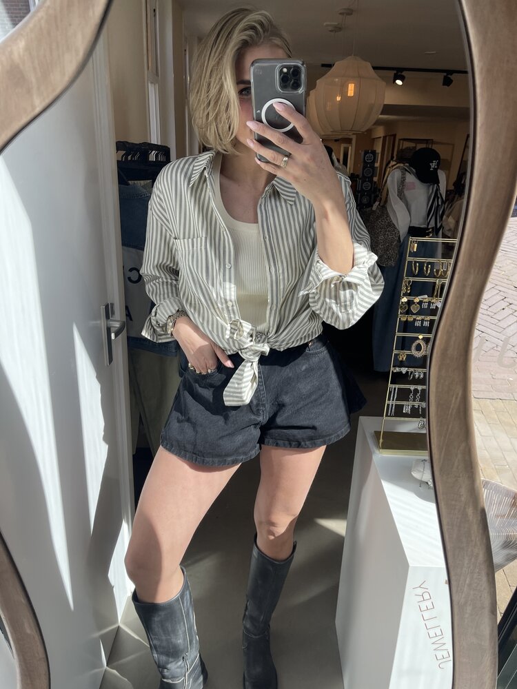 Soft Rebels Veronica Striped Shirt Stripe Artic Wolf W Total Eclipse