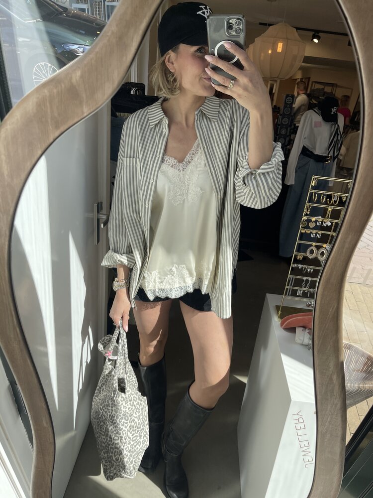 Soft Rebels Veronica Striped Shirt Stripe Artic Wolf W Total Eclipse