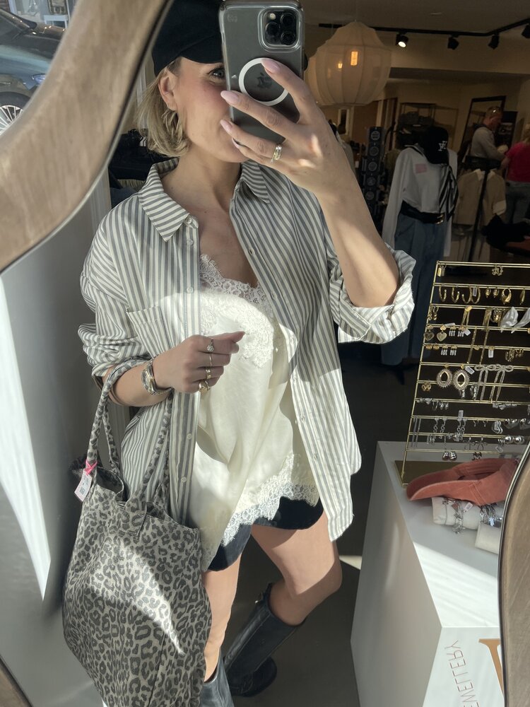 Soft Rebels Veronica Striped Shirt Stripe Artic Wolf W Total Eclipse