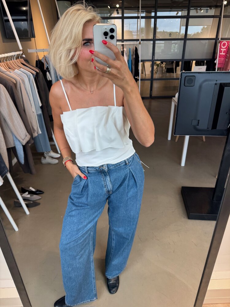 Selected Femme Vinelle Pleated Bandeau Top B Sno