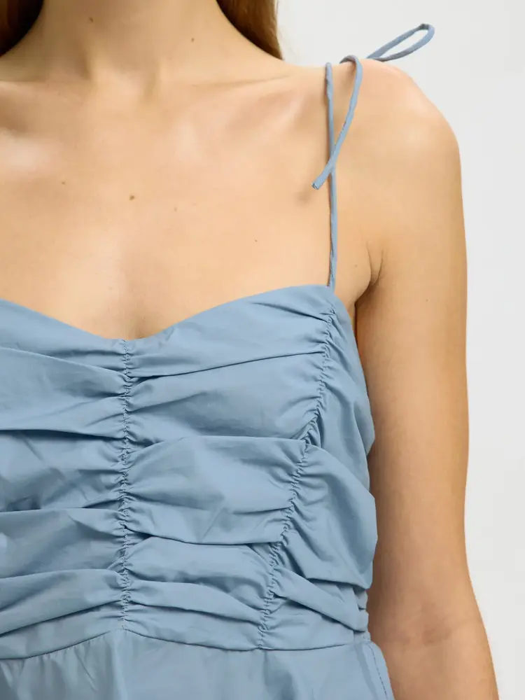 Selected Femme Delia Strap Top B Dusty Blue