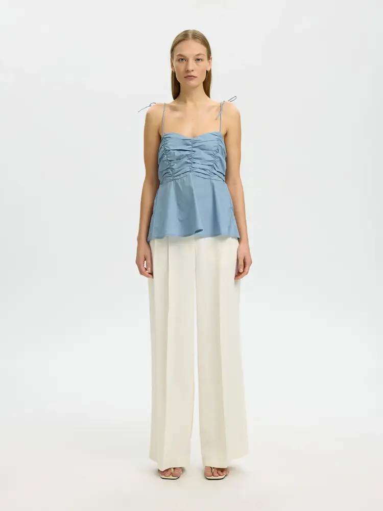 Selected Femme Delia Strap Top B Dusty Blue