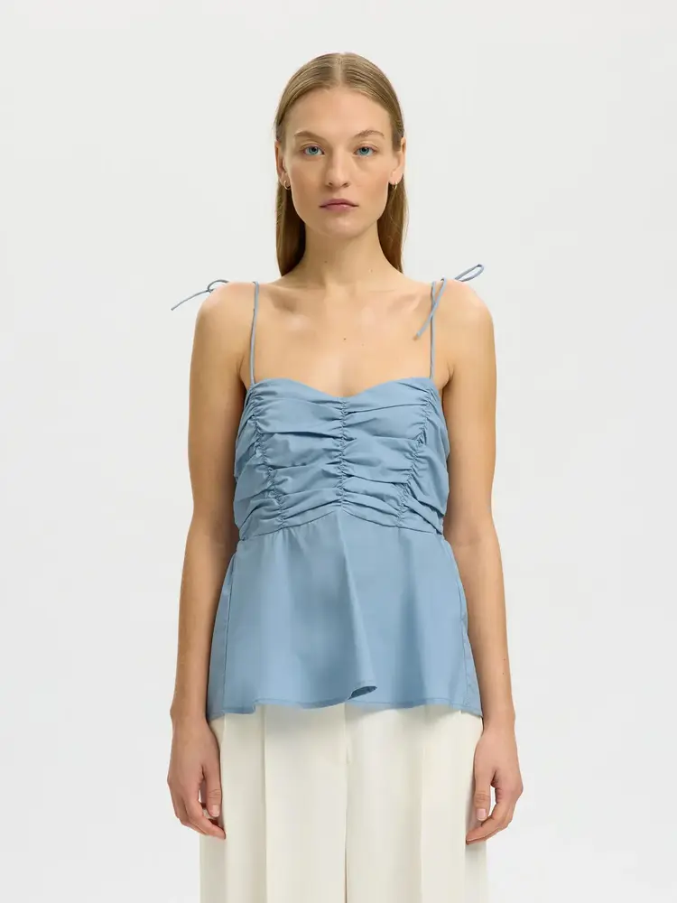 Selected Femme Delia Strap Top B Dusty Blue