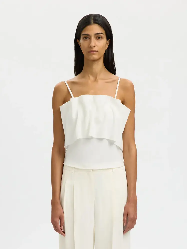 Selected Femme Vinelle Pleated Bandeau Top B Sno