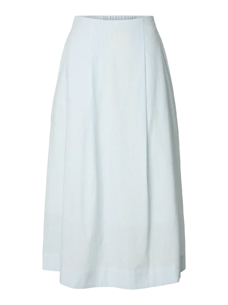 Selected Femme Hannah HW Midi Skirt B Cashmere Blue/Stripes