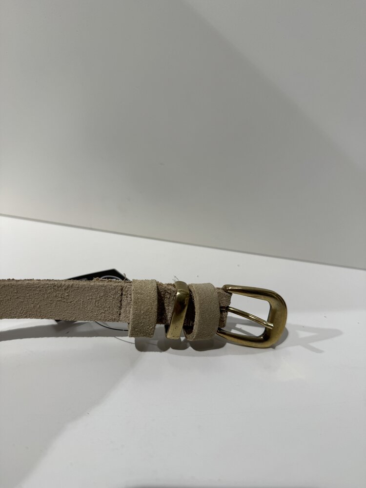 Elvy Suede Ecru/Gold