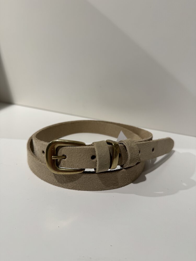 Elvy Suede Ecru/Gold