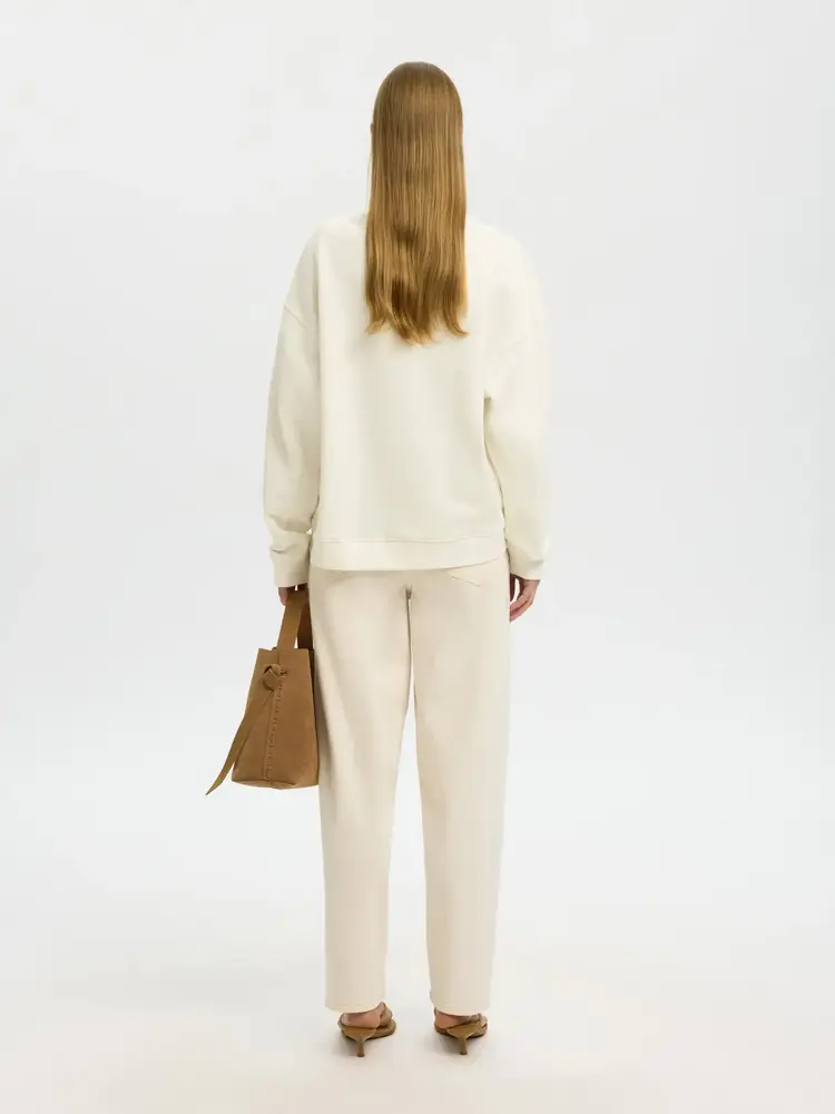 Selected Femme Elisa Ls Sweat Egret/Potters Clay