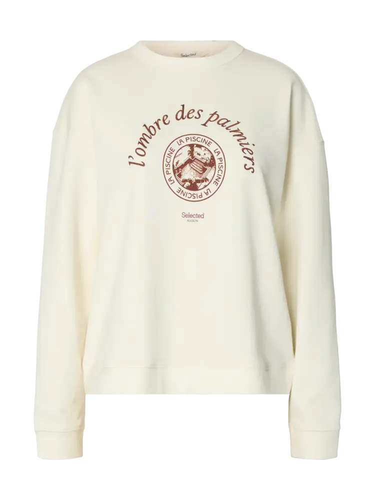 Selected Femme Elisa Ls Sweat Egret/Potters Clay