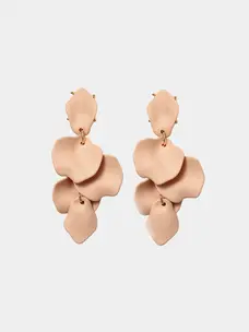 Bow19 Leaf Earrings Matt Beige Matt
