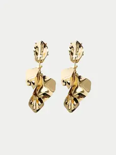Bow19 Leaf Earrings Metallic Gold