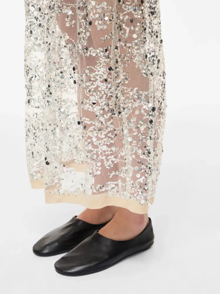 Rouge Edit Leona HW Ankle Skirt Silver/Sequins