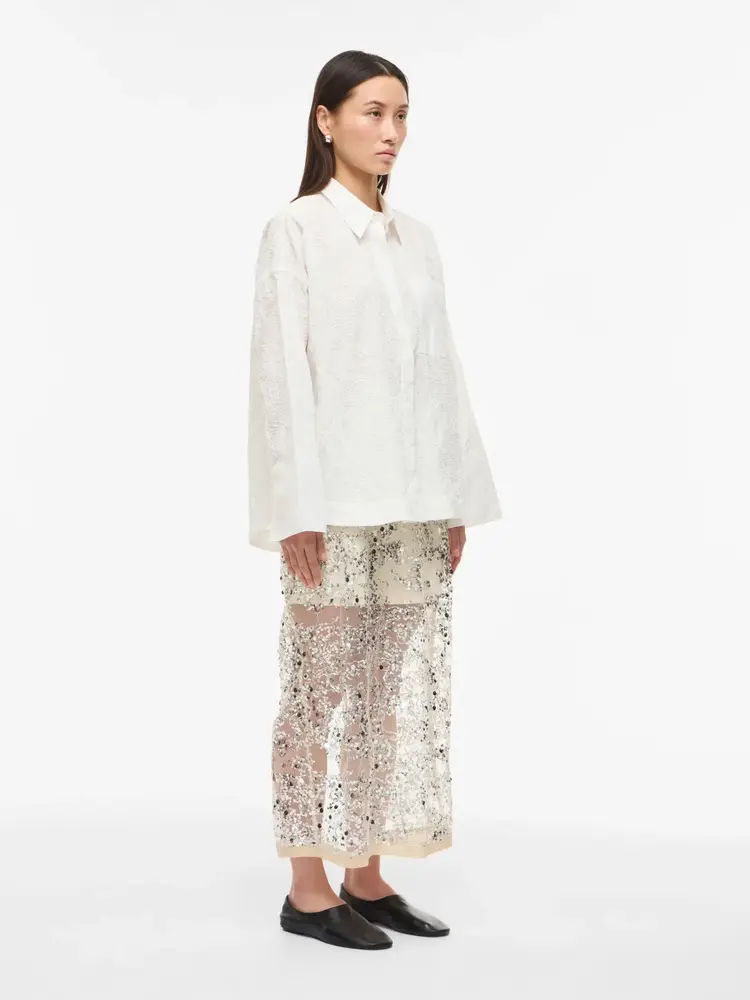 Rouge Edit Leona HW Ankle Skirt Silver/Sequins