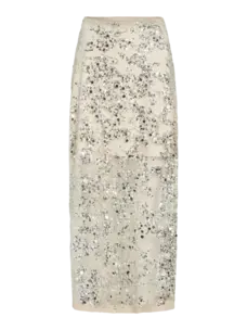 Rouge Edit Leona HW Ankle Skirt Silver/Sequins