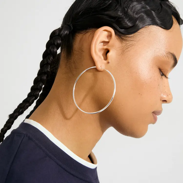 Pilgrim April Large Hoop Earrings Silver-Plated