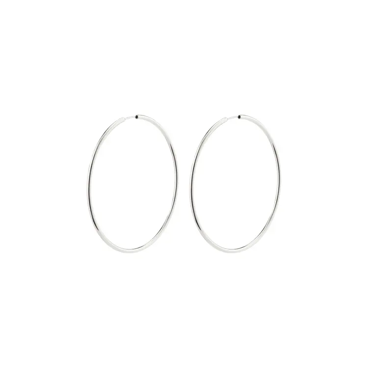 Pilgrim April Large Hoop Earrings Silver-Plated