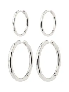 Pilgrim EVE Hoop Earrings 2-in-1 Set Silver-Plated