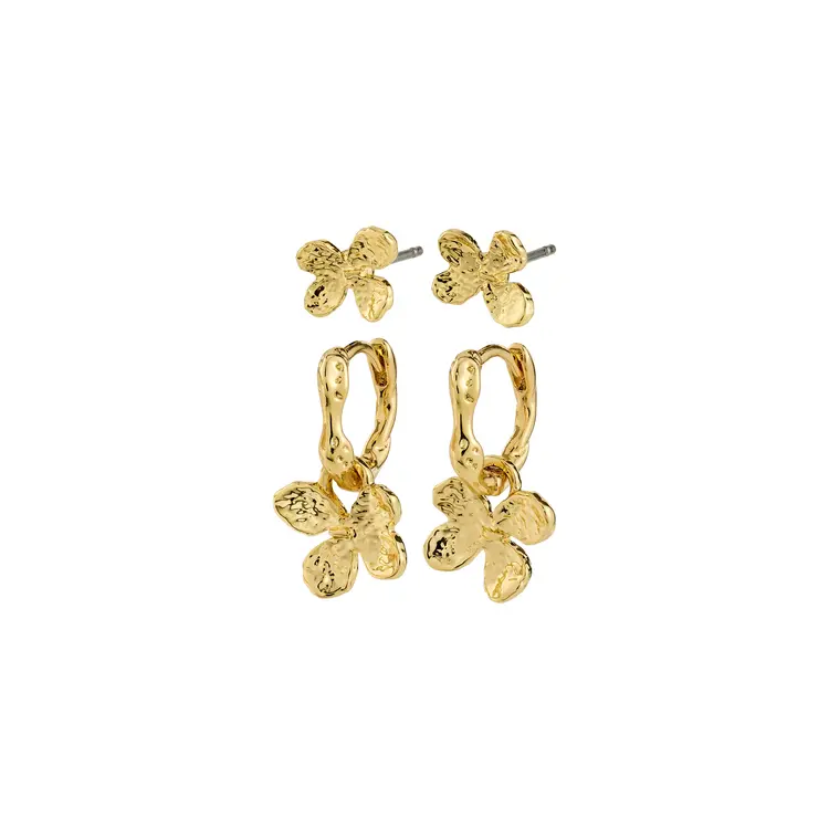 Pilgrim AJANI Earrings 2-in-1 Set, Gold-Plated