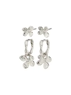 Pilgrim AJANI Earrings 2-in-1 Set, Silver-Plated