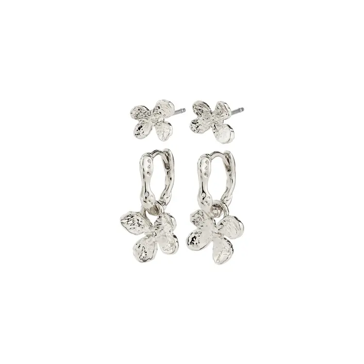 Pilgrim AJANI Earrings 2-in-1 Set, Silver-Plated
