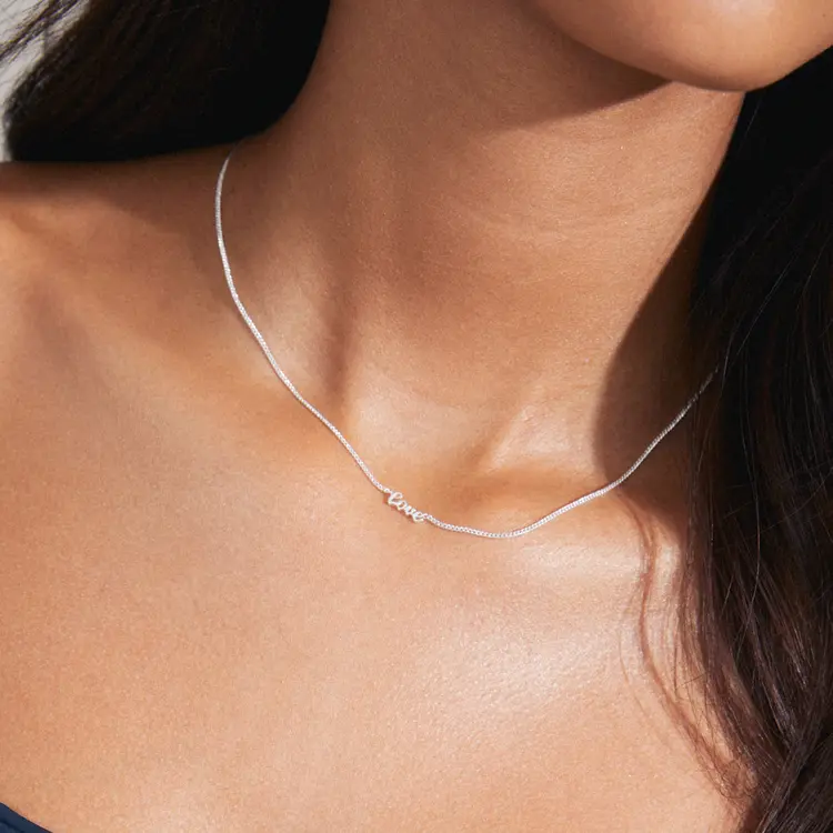 Pilgrim LOVE Necklace Silver-Plated