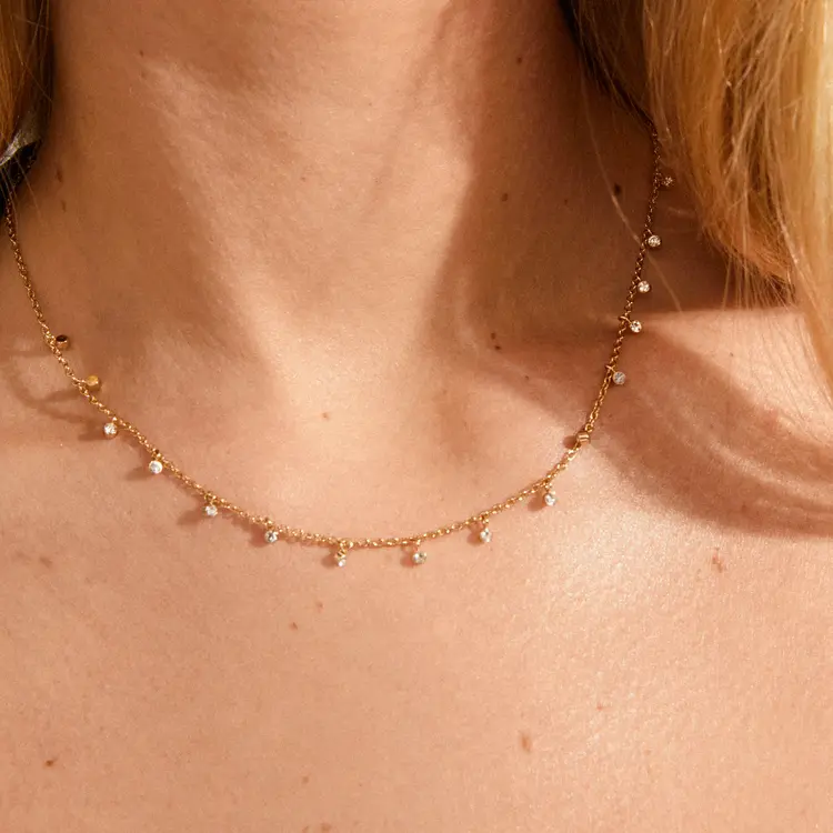 Pilgrim MAJA Crystal Multi Drops Necklace Gold-Plated