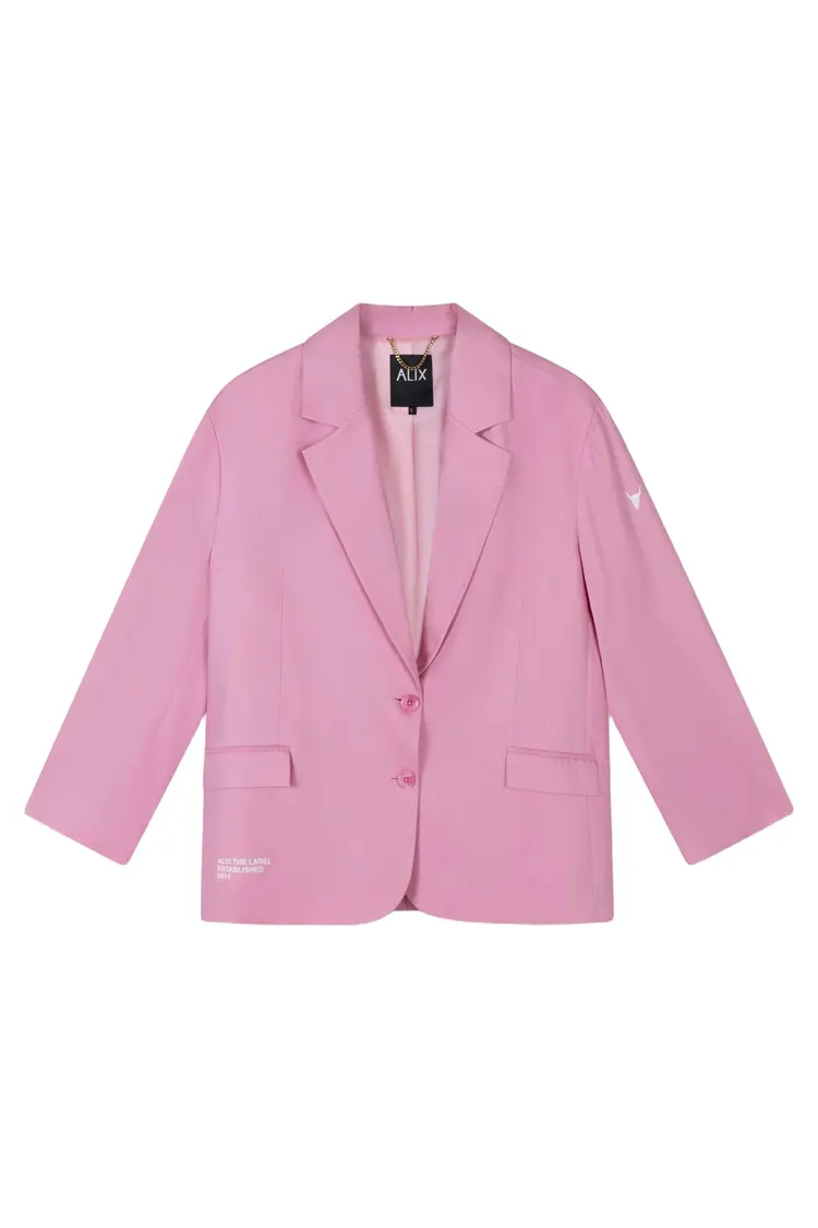 Alix The Label Ladies Woven Rich Oversized Blazer Soft Pink