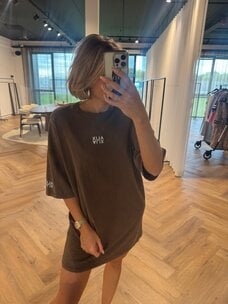 Alix The Label Ladies Knitted Alix T-Shirt Dress Brown