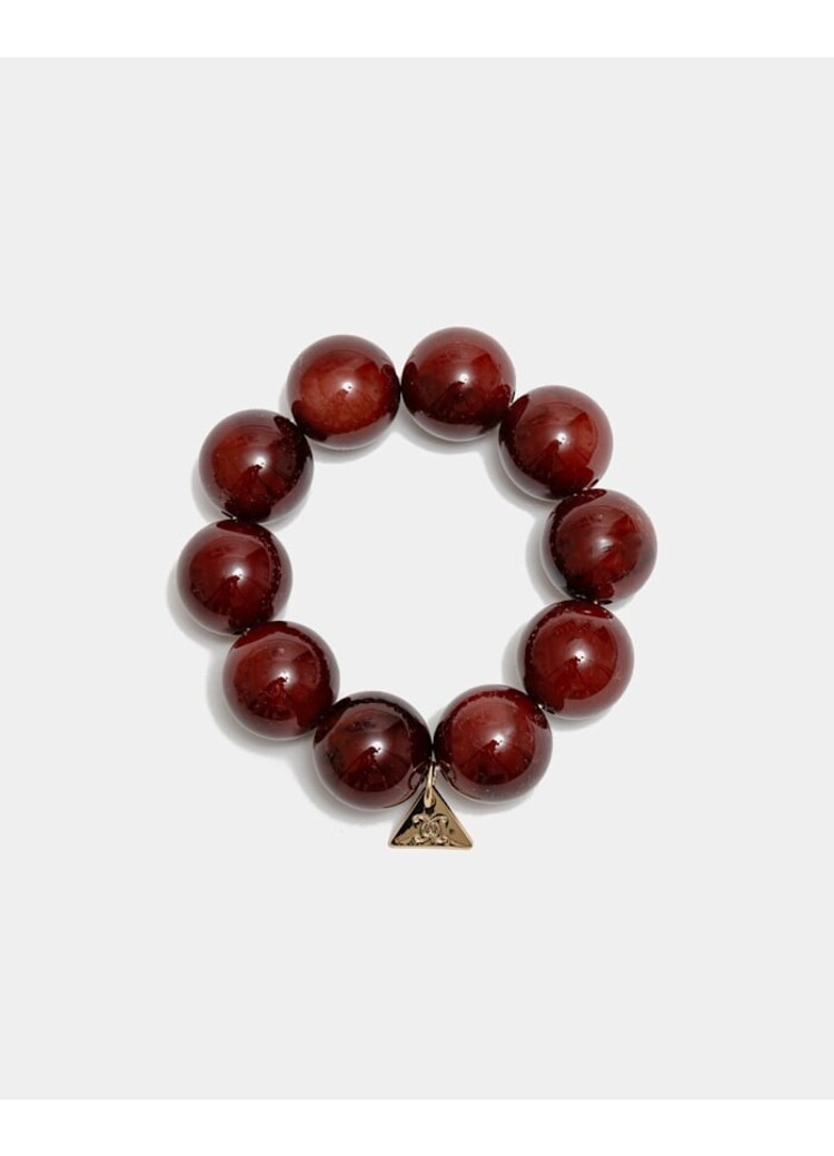 Bow19 Bold Pearl Bracelet Burgundy