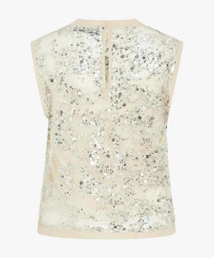 Rouge Edit Leona S/L O-Neck Top Silver/Sequis