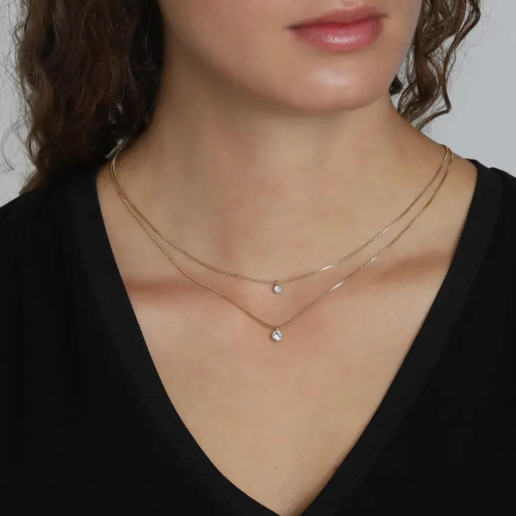 Pilgrim LUCIA 2-in-1 Crystal Necklace Gold-Plated