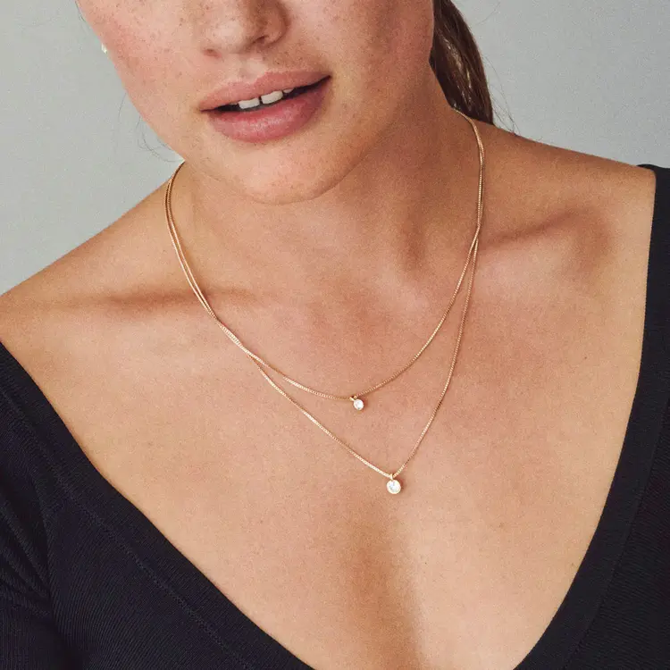 Pilgrim LUCIA 2-in-1 Crystal Necklace Gold-Plated
