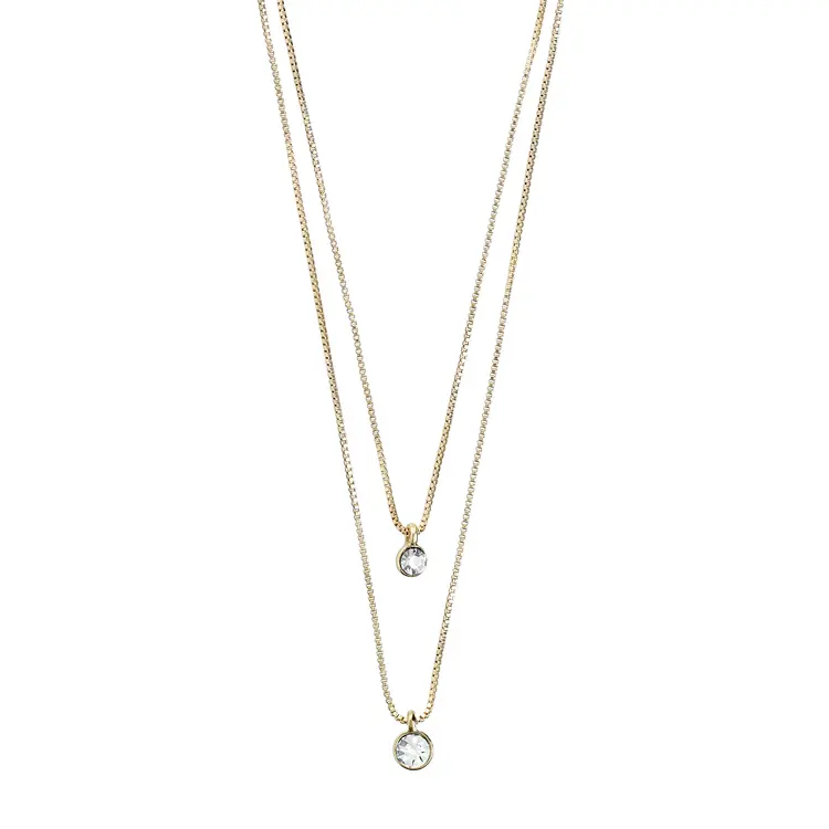 Pilgrim LUCIA 2-in-1 Crystal Necklace Gold-Plated