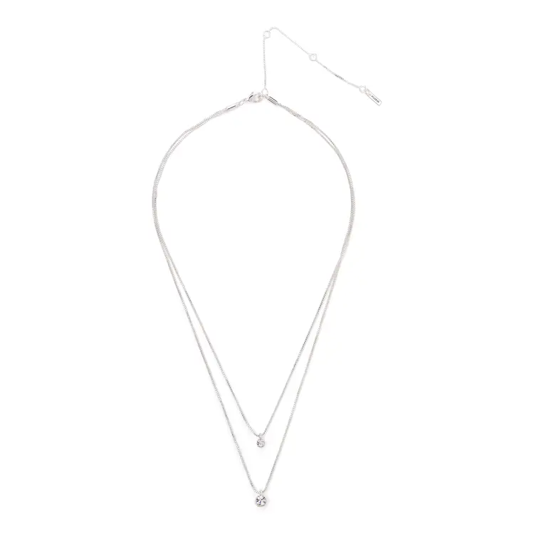 Pilgrim LUCIA 2-in-1 crystal necklace silver-plated