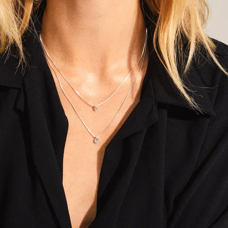 Pilgrim LUCIA 2-in-1 crystal necklace silver-plated