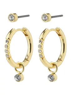 Pilgrim ELNA crystal earrings 2-in-1 set gold-plated