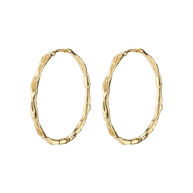Pilgrim EDDY organic shaped maxi hoops gold-plated
