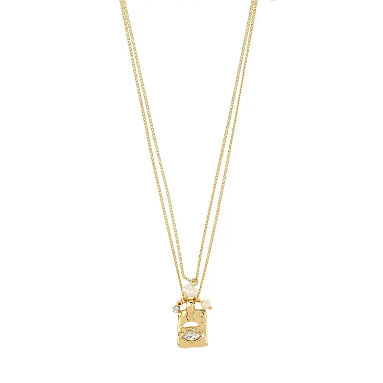 Pilgrim FIRE necklace 2-in-1 set, gold-plated