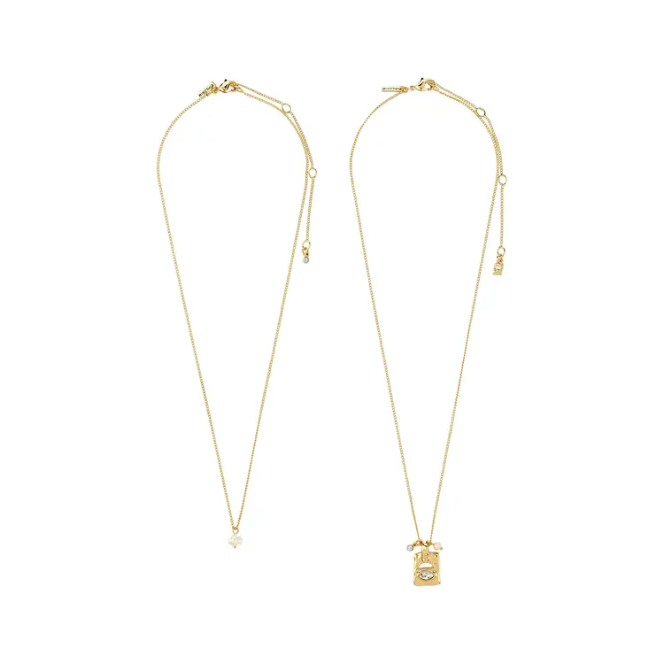 Pilgrim FIRE necklace 2-in-1 set, gold-plated