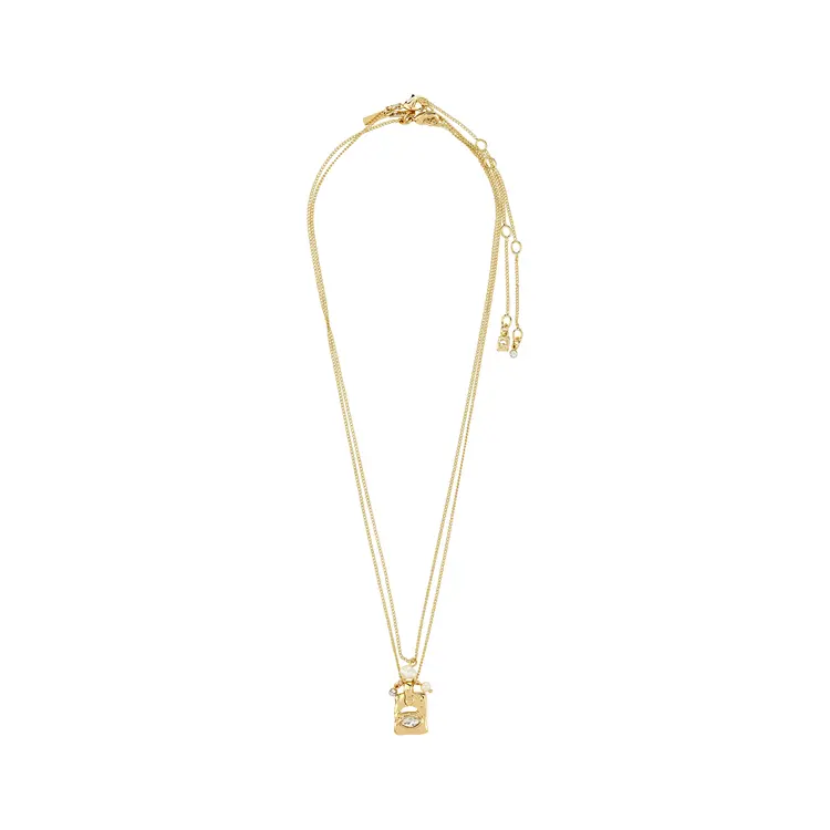Pilgrim FIRE necklace 2-in-1 set, gold-plated