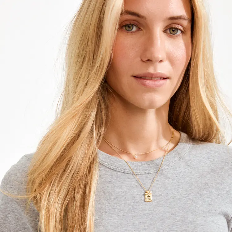 Pilgrim FIRE necklace 2-in-1 set, gold-plated