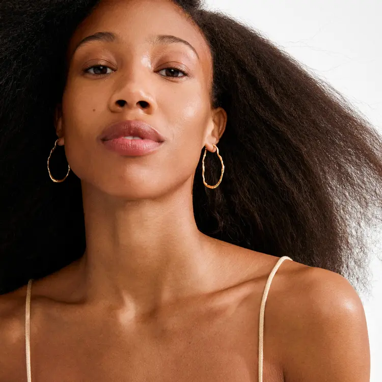 Pilgrim TIMBER Hoop Earrings Gold-Plated